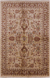 Ivory Chobi Peshawar Hand Knotted Wool Rug - 6' X 9' - Golden Nile