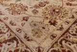 Ivory Chobi Peshawar Hand Knotted Wool Rug - 6' X 9' - Golden Nile