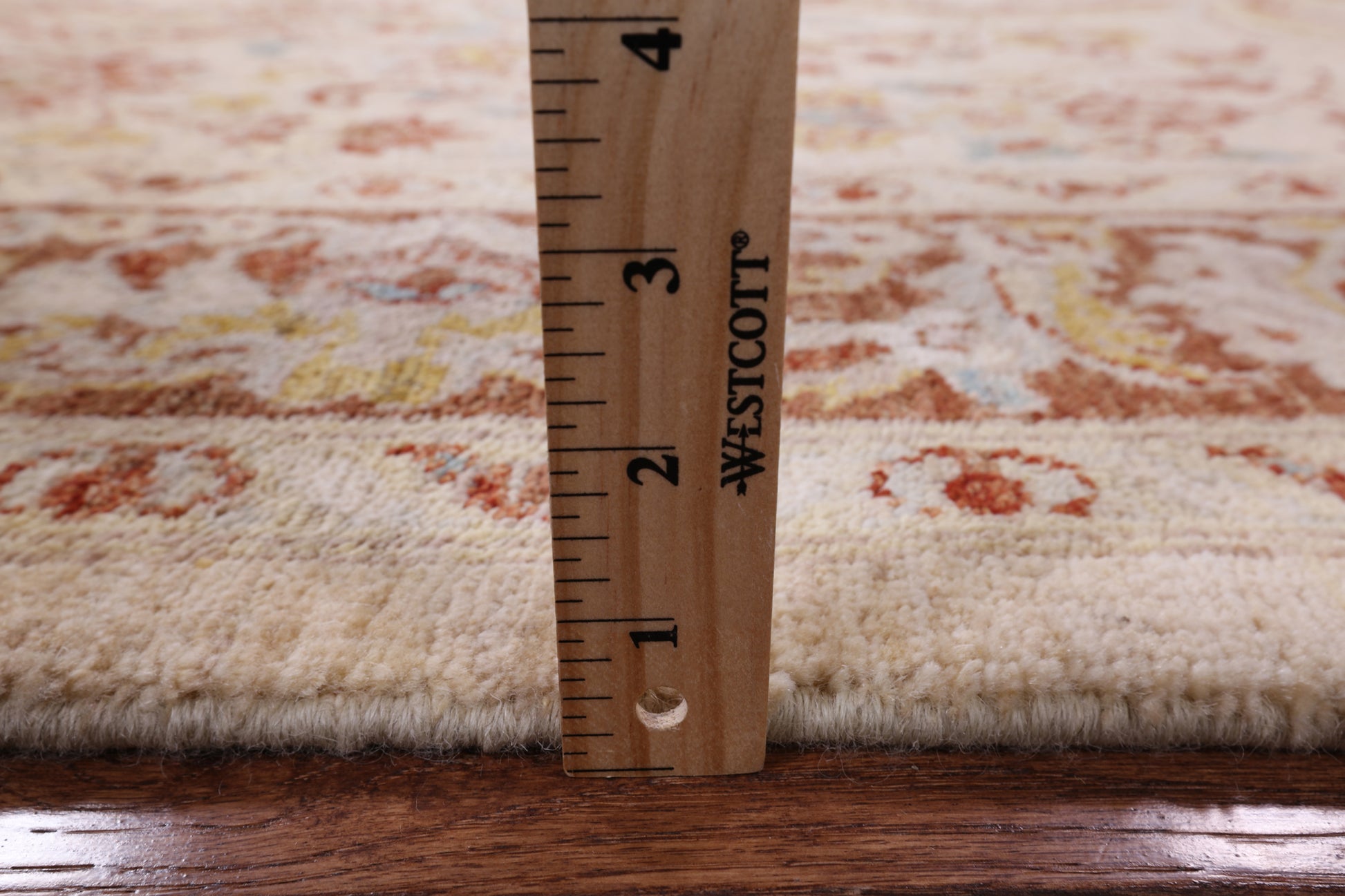 Ivory Chobi Peshawar Hand Knotted Wool Rug - 6' 0" X 9' 0" - Golden Nile