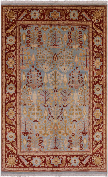 Chobi Peshawar Wool Area Rug - 5' 10" X 9' 6" - Golden Nile