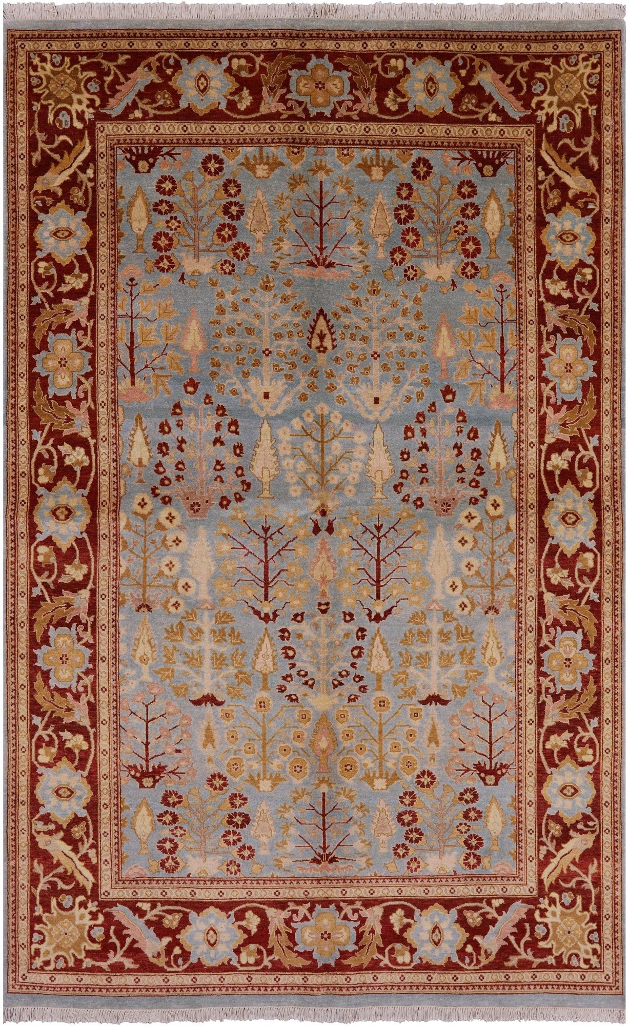 Chobi Peshawar Wool Area Rug - 5' 10" X 9' 6" - Golden Nile