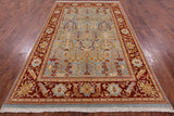 Chobi Peshawar Wool Area Rug - 5' 10" X 9' 6" - Golden Nile