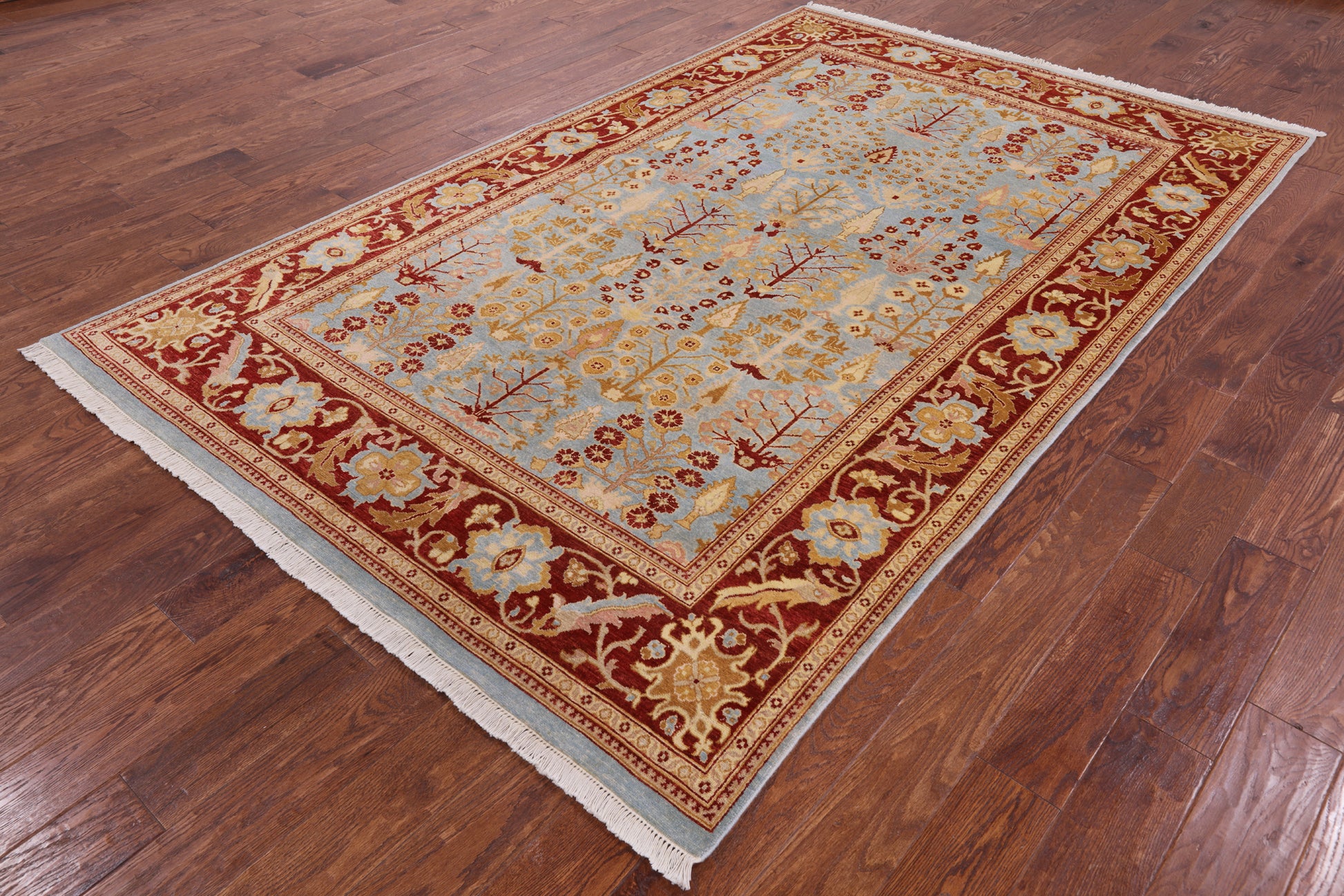 Chobi Peshawar Wool Area Rug - 5' 10" X 9' 6" - Golden Nile