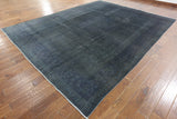 Overdyed Hand Knotted Blue Oriental Rug 10 X 13 - Golden Nile