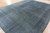 Overdyed Hand Knotted Blue Oriental Rug 10 X 13 - Golden Nile