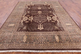 Brown Chobi Peshawar Handmade Wool Rug - 8' 1" X 10' 3" - Golden Nile