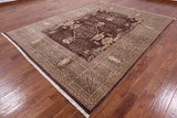 Brown Chobi Peshawar Handmade Wool Rug - 8' 1" X 10' 3" - Golden Nile
