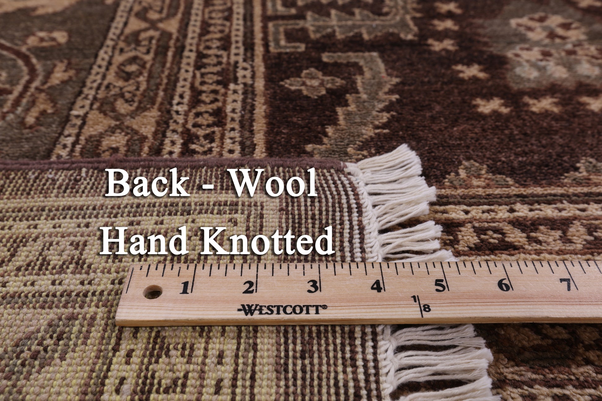 Brown Chobi Peshawar Handmade Wool Rug - 8' 1" X 10' 3" - Golden Nile