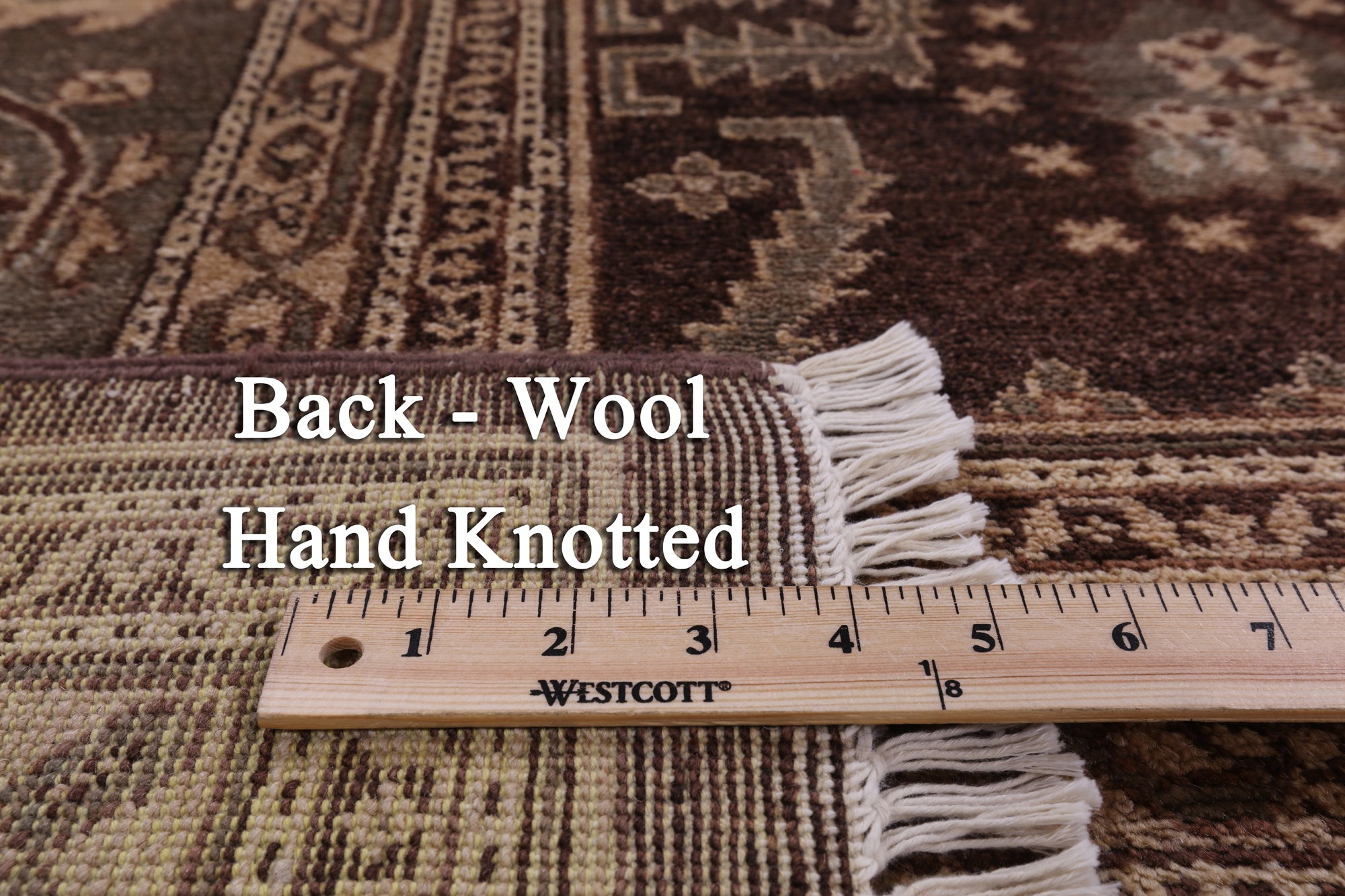 Brown Chobi Peshawar Handmade Wool Rug - 8' 1" X 10' 3" - Golden Nile