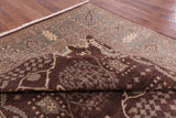 Brown Chobi Peshawar Handmade Wool Rug - 8' 1" X 10' 3" - Golden Nile