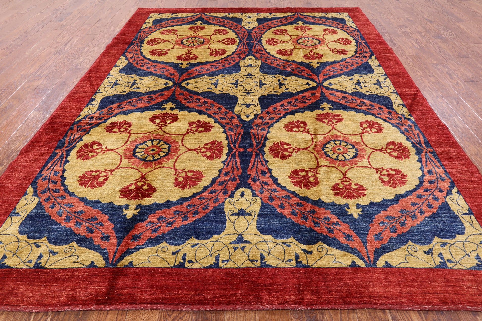 Peshawar Hand Knotted Wool Rug - 8' 8" X 11' 1" - Golden Nile