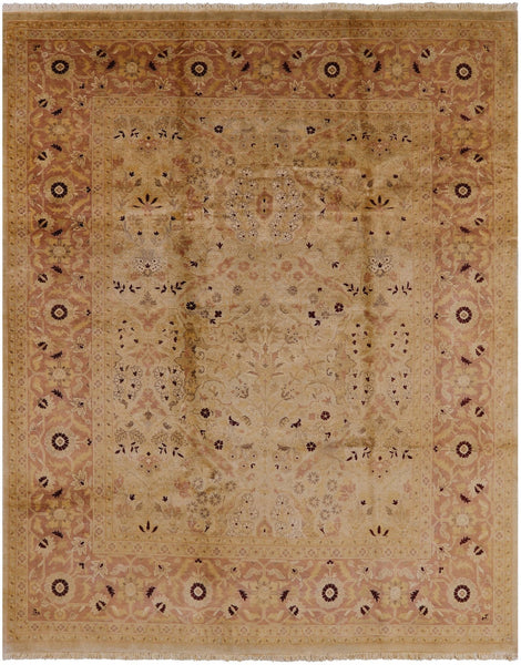 Chobi Peshawar Handmade Wool Area Rug - 8' 1" X 10' 1" - Golden Nile