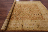 Signed Chobi Peshawar Handmade Wool Rug - 8' 1" x 9' 6" - Golden Nile