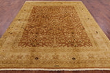 Signed Chobi Peshawar Handmade Wool Rug - 8' 1" x 9' 6" - Golden Nile