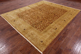 Signed Chobi Peshawar Handmade Wool Rug - 8' 1" x 9' 6" - Golden Nile