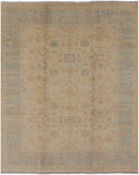 Chobi Peshawar Handmade Wool Area Rug - 8' 0" X 9' 10" - Golden Nile