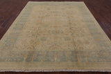 Chobi Peshawar Handmade Wool Area Rug - 8' 0" X 9' 10" - Golden Nile