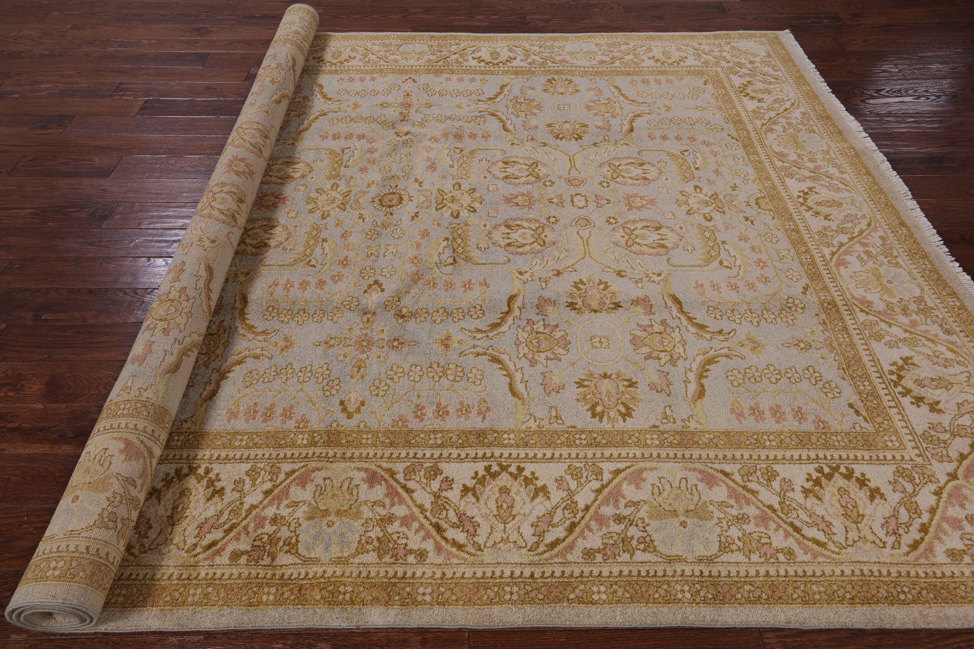 Chobi Peshawar Hand Knotted Wool Rug - 8' 2" X 10' 1" - Golden Nile