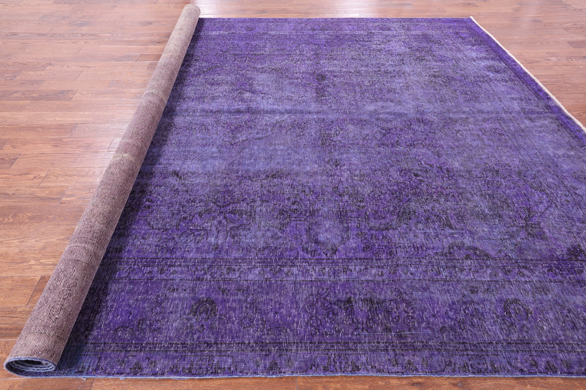 Purple Persian Overdyed Hand Knotted Wool Area Rug - 9' 10" X 12' 8" - Golden Nile