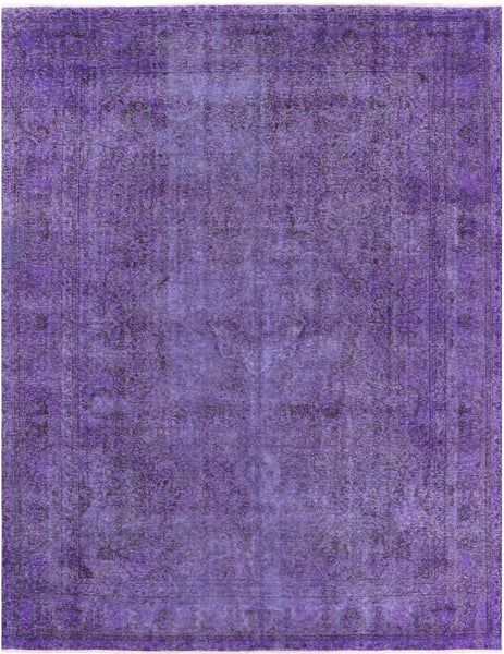 Purple Persian Overdyed Hand Knotted Wool Area Rug - 9' 10" X 12' 8" - Golden Nile
