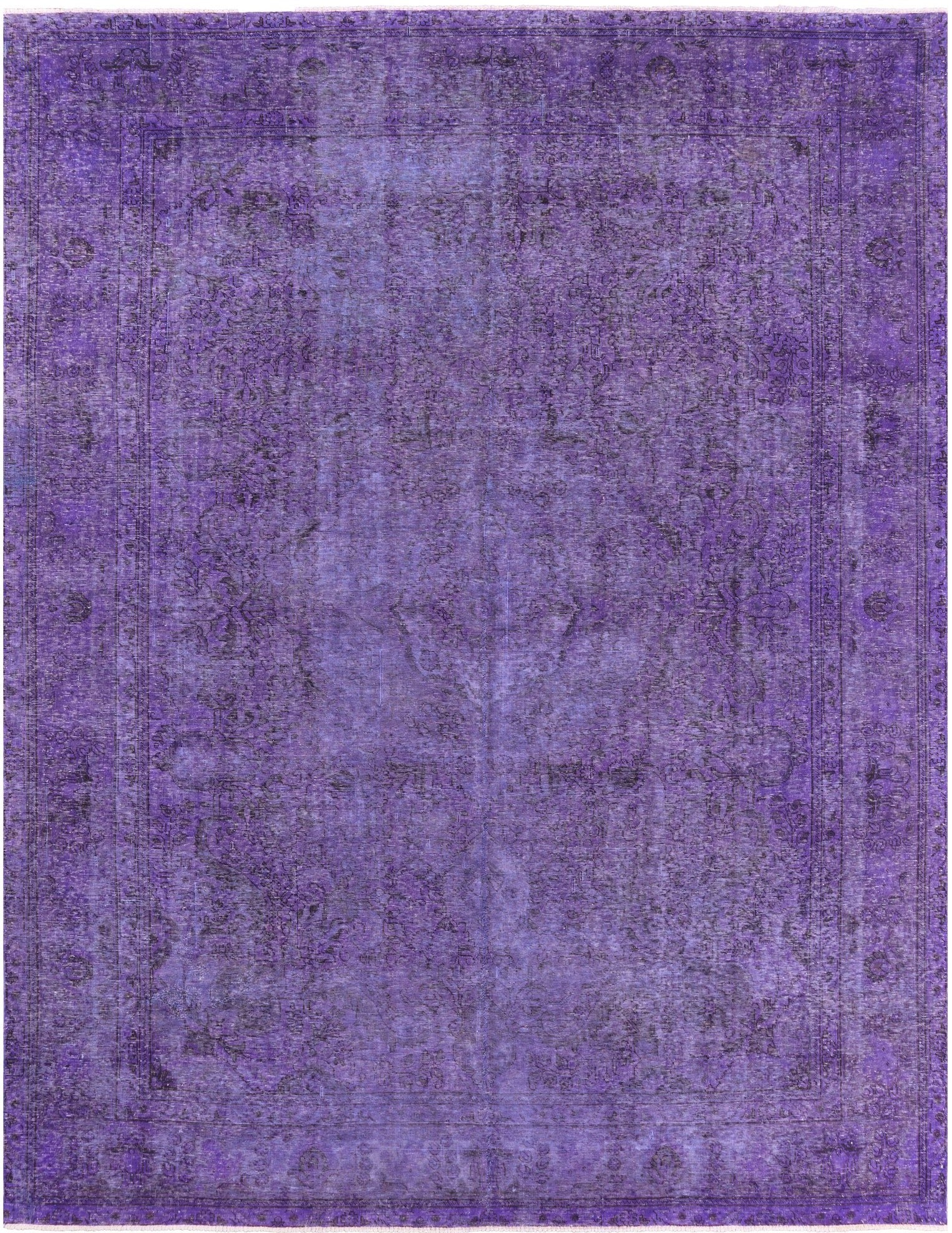 Purple Persian Overdyed Hand Knotted Wool Area Rug - 9' 10" X 12' 8" - Golden Nile