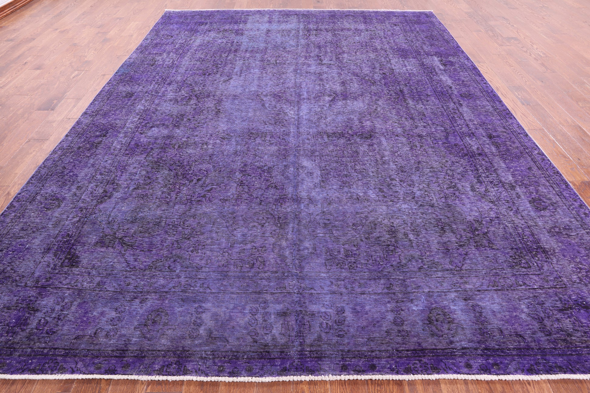 Purple Persian Overdyed Hand Knotted Wool Area Rug - 9' 10" X 12' 8" - Golden Nile
