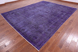 Purple Persian Overdyed Hand Knotted Wool Area Rug - 9' 10" X 12' 8" - Golden Nile