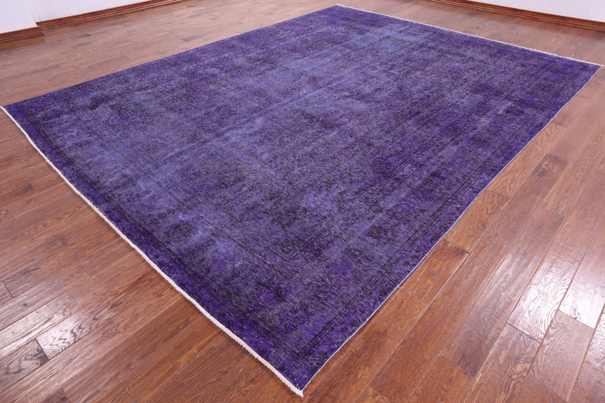 Purple Persian Overdyed Hand Knotted Wool Area Rug - 9' 10" X 12' 8" - Golden Nile