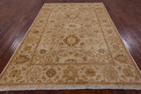 Ivory Chobi Peshawar Handmade Wool Rug - 6' 0" X 8' 8" - Golden Nile