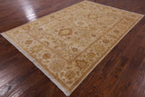 Ivory Chobi Peshawar Handmade Wool Rug - 6' 0" X 8' 8" - Golden Nile