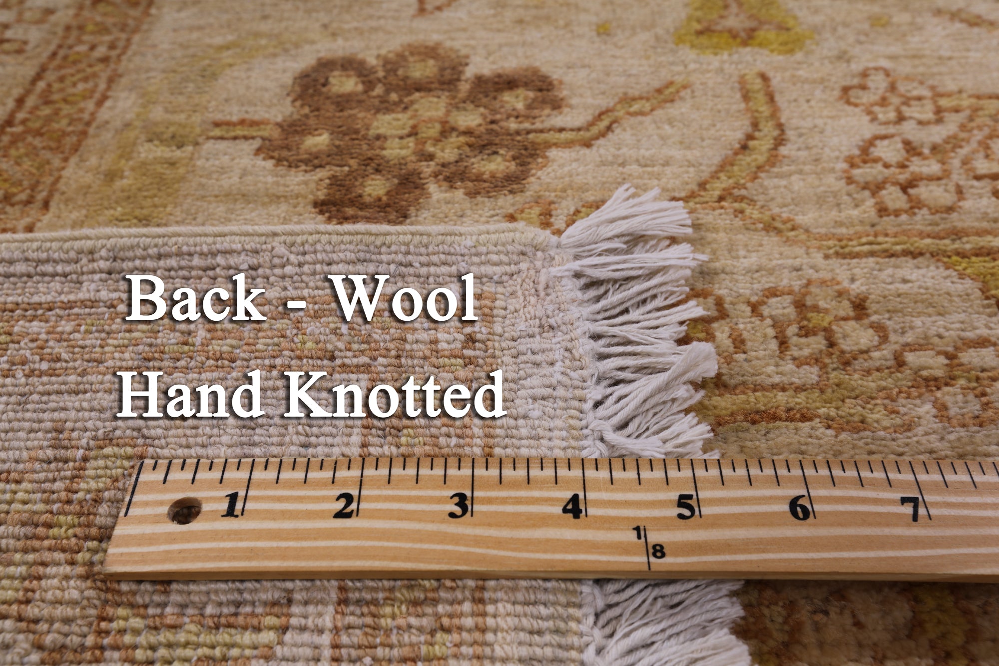 Ivory Chobi Peshawar Handmade Wool Rug - 6' 0" X 8' 8" - Golden Nile