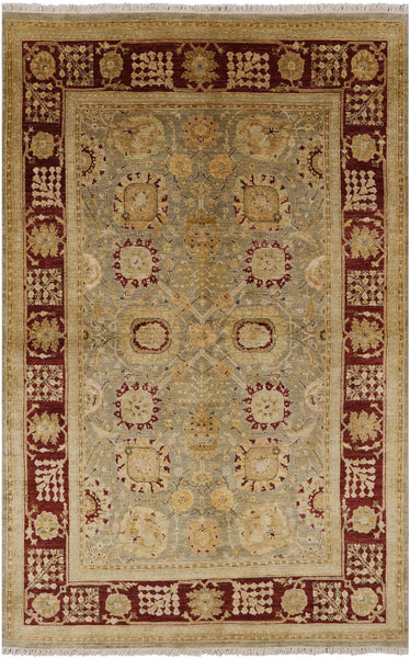 Peshawar Hand Knotted Wool Rug - 6' 2" X 9' 8" - Golden Nile