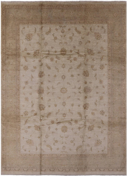 Ivory Chobi Peshawar Hand Knotted Rug - 8' 10" X 12' 3" - Golden Nile