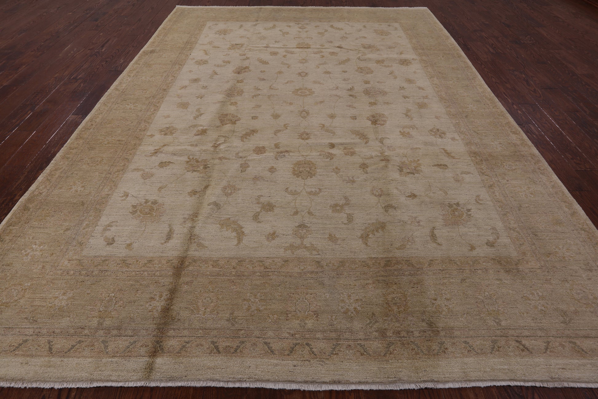 Ivory Chobi Peshawar Hand Knotted Rug - 8' 10" X 12' 3" - Golden Nile