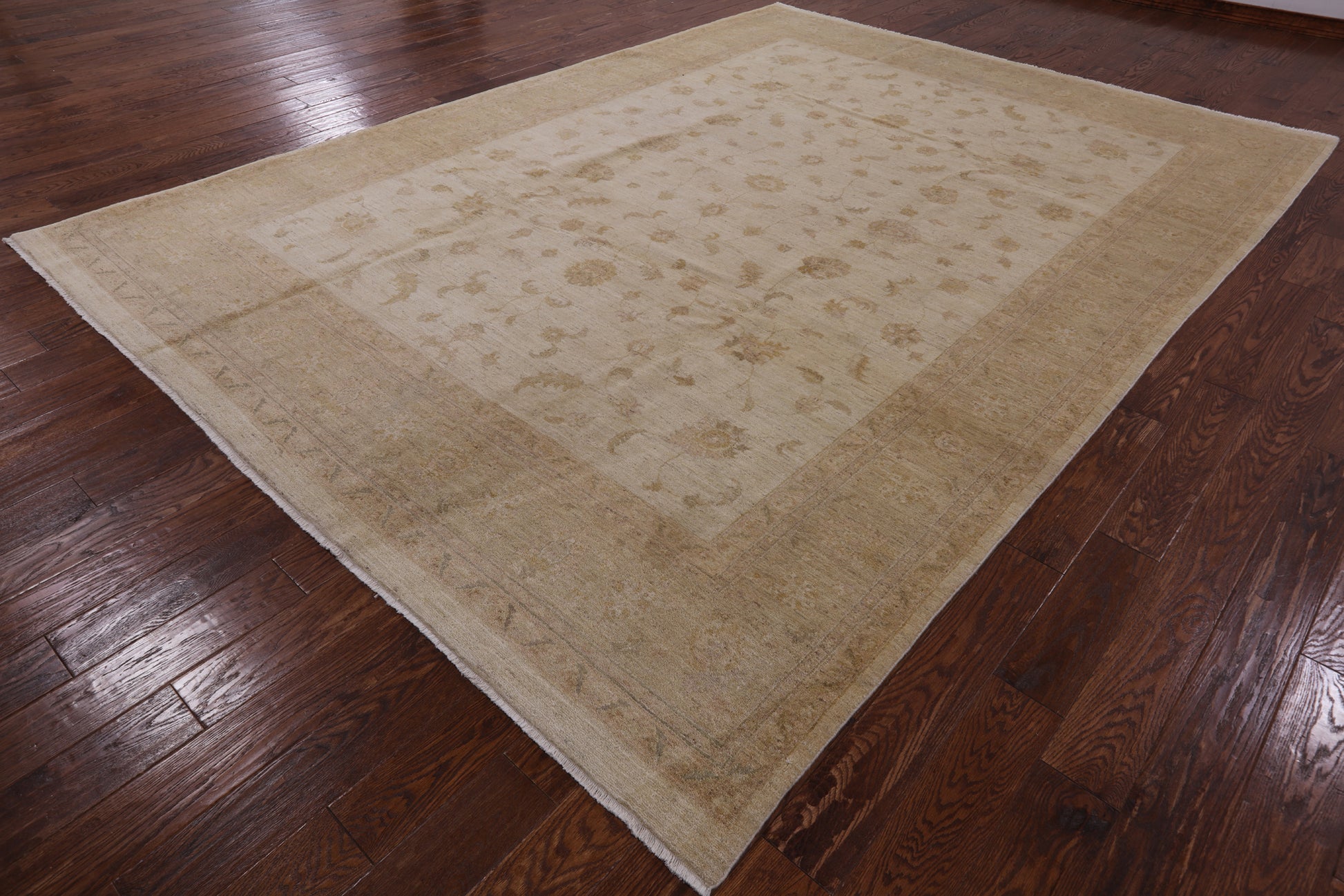 Ivory Chobi Peshawar Hand Knotted Rug - 8' 10" X 12' 3" - Golden Nile