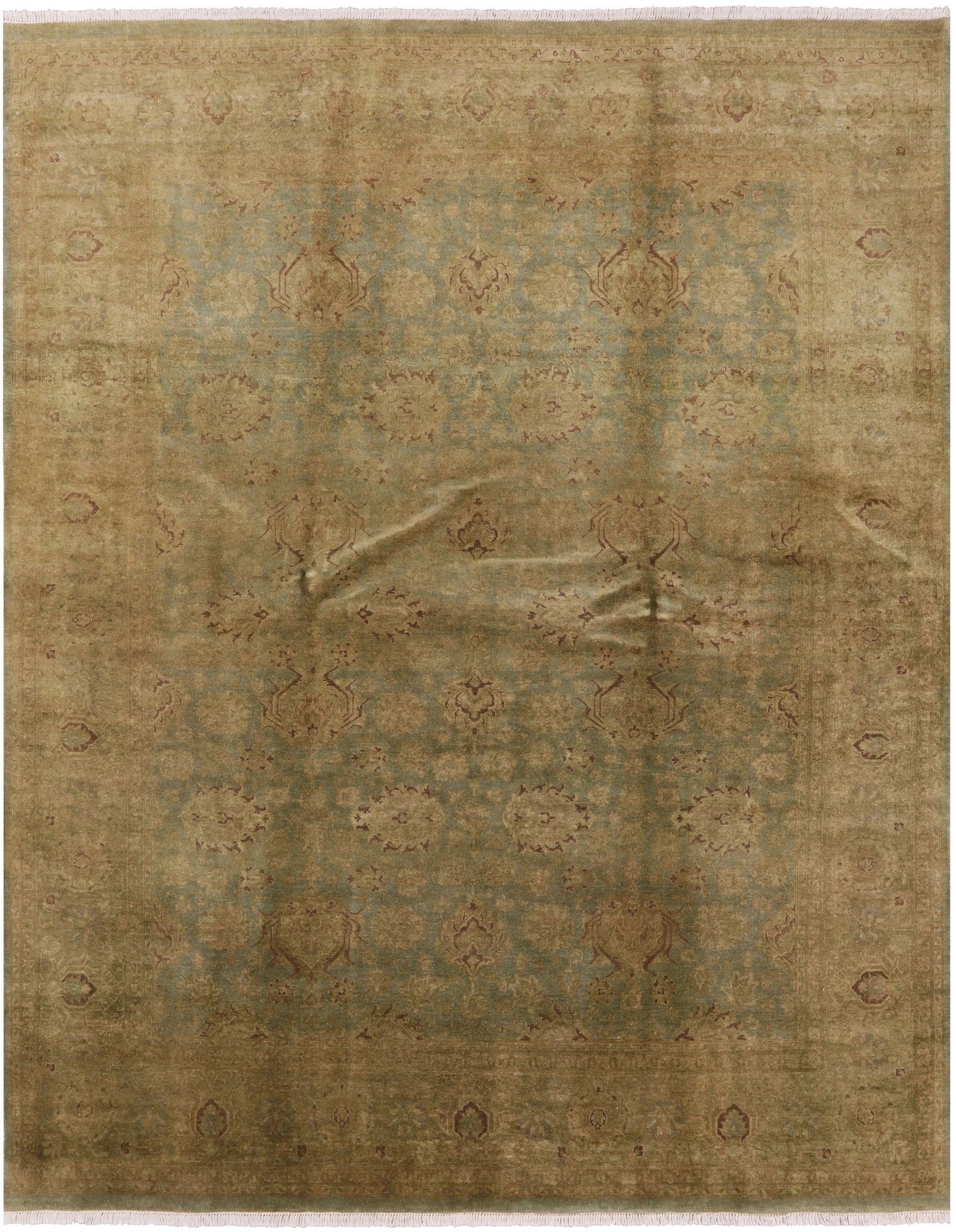 Peshawar Washed Out Handmade Wool Rug - 7' 10" X 10' 1" - Golden Nile