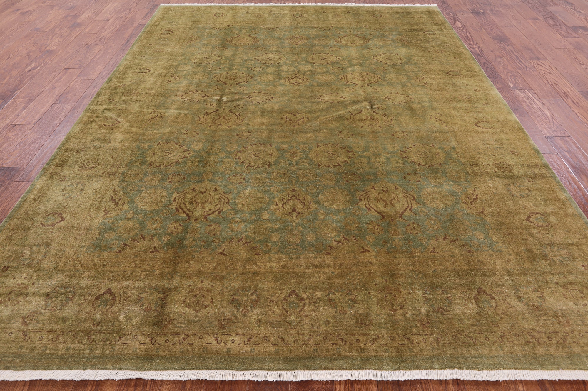 Peshawar Washed Out Handmade Wool Rug - 7' 10" X 10' 1" - Golden Nile
