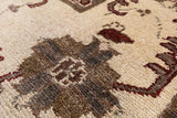 Brown Peshawar Hand Knotted Wool Area Rug - 8' 0" X 9' 7" - Golden Nile