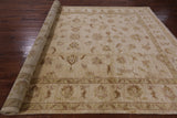 Ivory Peshawar Hand Knotted Rug - 8' 2" X 11' 4" - Golden Nile