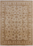Ivory Peshawar Hand Knotted Rug - 8' 2" X 11' 4" - Golden Nile