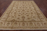 Ivory Peshawar Hand Knotted Rug - 8' 2" X 11' 4" - Golden Nile