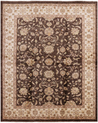 Brown Peshawar Hand Knotted Rug - 7' 10