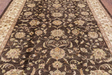 Brown Peshawar Hand Knotted Rug - 7' 10" X 9' 10" - Golden Nile