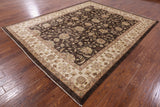 Brown Peshawar Hand Knotted Rug - 7' 10" X 9' 10" - Golden Nile