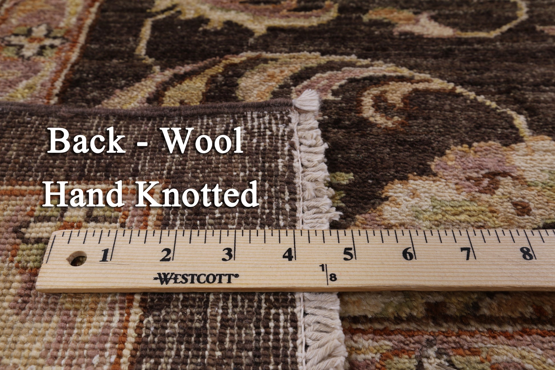 Brown Peshawar Hand Knotted Rug - 7' 10" X 9' 10" - Golden Nile