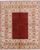Peshawar Hand Knotted Wool Rug - 6' 3" X 7' 5" - Golden Nile
