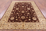 Brown Chobi Peshawar Handmade Wool Area Rug - 6' 4" X 8' 8" - Golden Nile