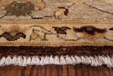 Brown Chobi Peshawar Handmade Wool Area Rug - 6' 4" X 8' 8" - Golden Nile