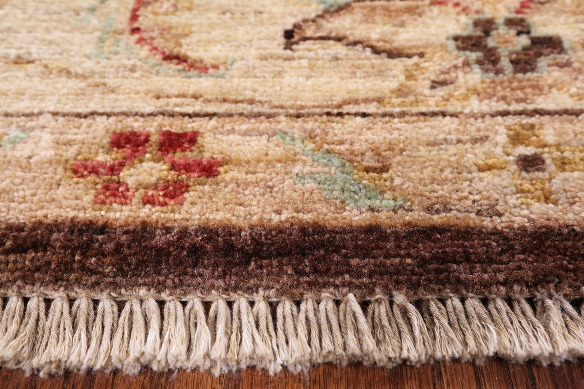 Brown Peshawar Hand Knotted Wool Rug - 6' 0" X 9' 0" - Golden Nile