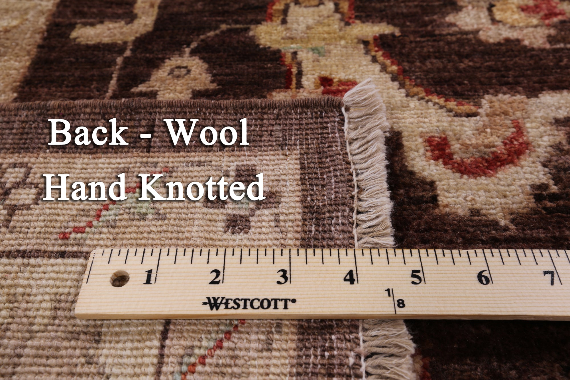 Brown Peshawar Hand Knotted Wool Rug - 6' 0" X 9' 0" - Golden Nile